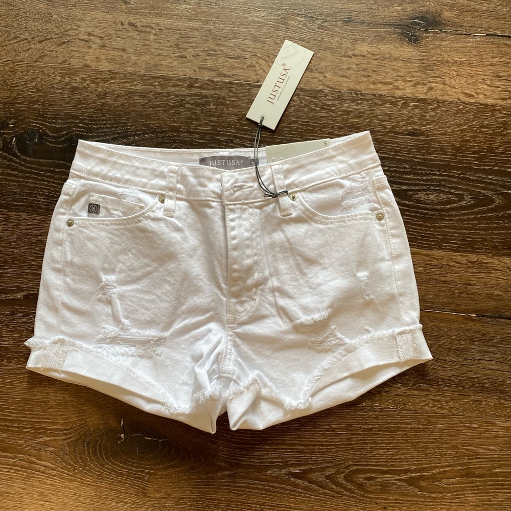 Just USA white denim shorts